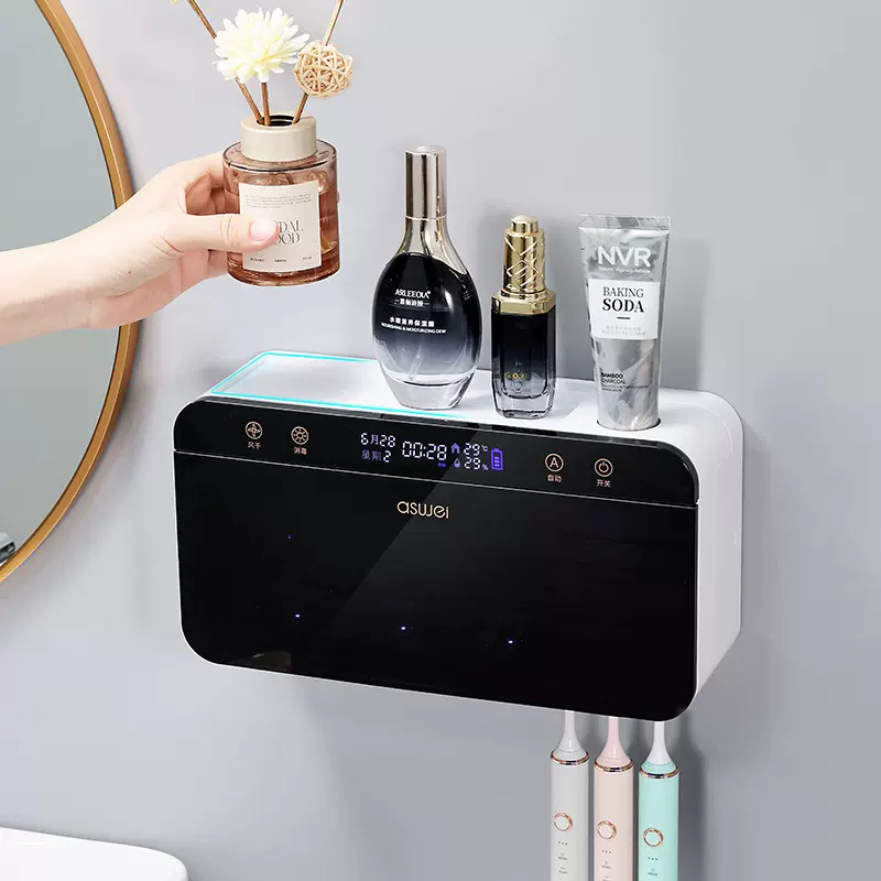 厂家新款智能牙刷消毒器充电风干飞利浦灯珠紫外线杀菌消毒牙刷架