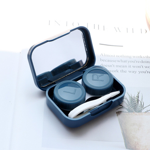 Cute student contact lens box ins cartoon contact lens companion box double box portable care box