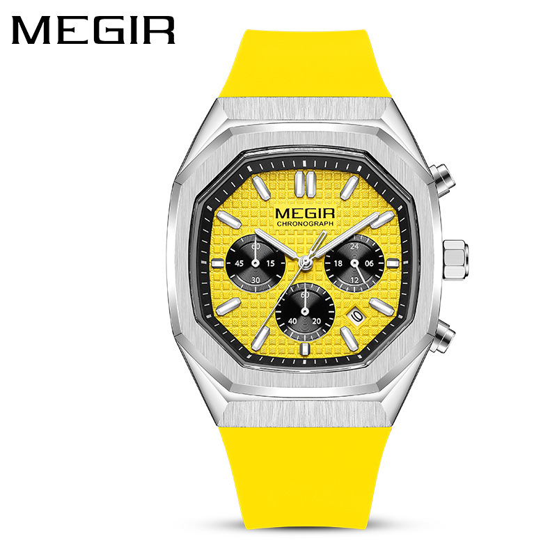Reloj meigel nuevo transfronterizo al por mayor de los hombres de tres ojos de seis pines moda multi-funcional luminoso reloj impermeable