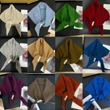 全羊毛针织三角巾披肩女秋冬保暖头巾多功能保暖百搭毛线围巾批发