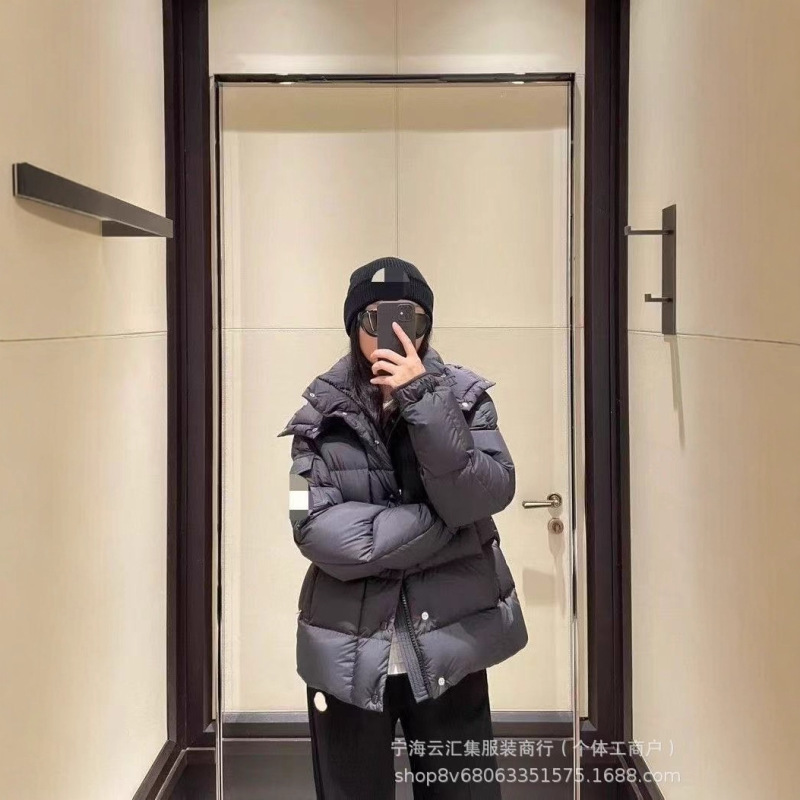 蒙家雾面哑光玛雅面包服百搭羽绒服保暖纯色可拆卸连帽情侣款潮牌|undefined