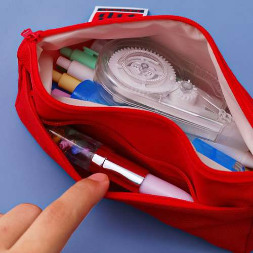 New creative idiom pencil bag customized logo primary school students inspirational text stationery bag large capacity pencil bag wholesale