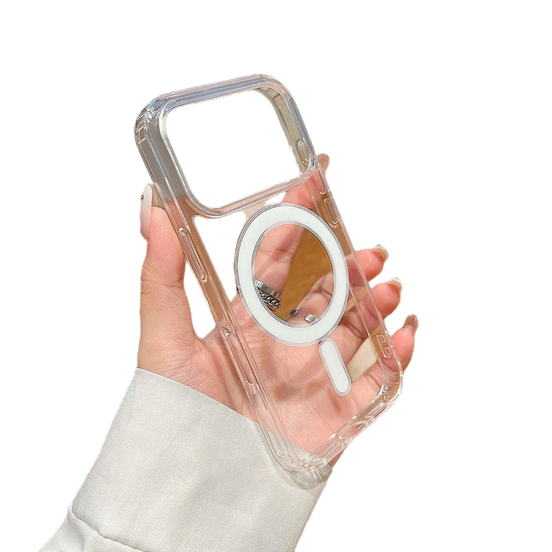适用苹果17ProMax透明亚克力磁吸手机壳iPhone16全包防摔15保护套|undefined