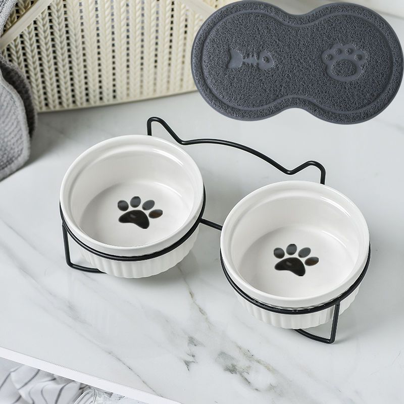 Cerámica doble cuenco cuello para perro y gato cuenco para mascotas cuenco para perros cuenco para perros cuenco para gatos cuenco alimentador para mascotas