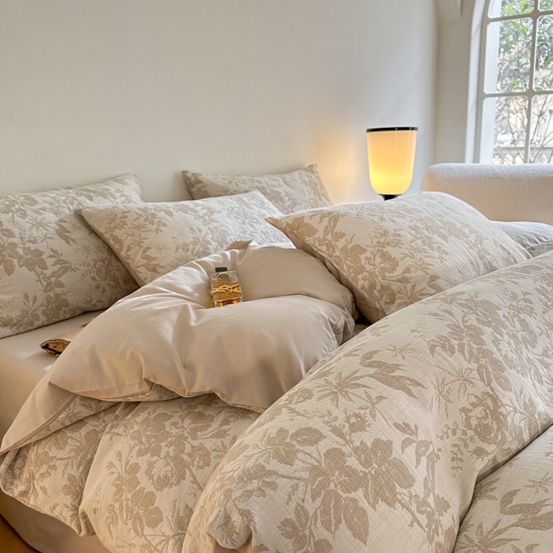 純綿60本4点セットa類母子級新型ジャカード三層糸シーツ布団寝具4点セット