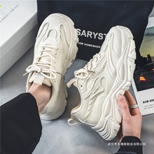 2025新款秋季男鞋休闲运动小白老爹鞋香港潮牌高级感增高机甲透气