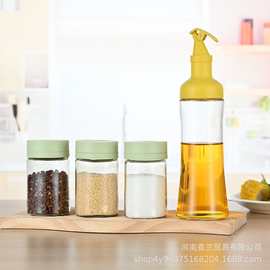 好璃物浥兮定量玻璃调料罐调料瓶家用厨房调料盒组合套装盐罐油壶