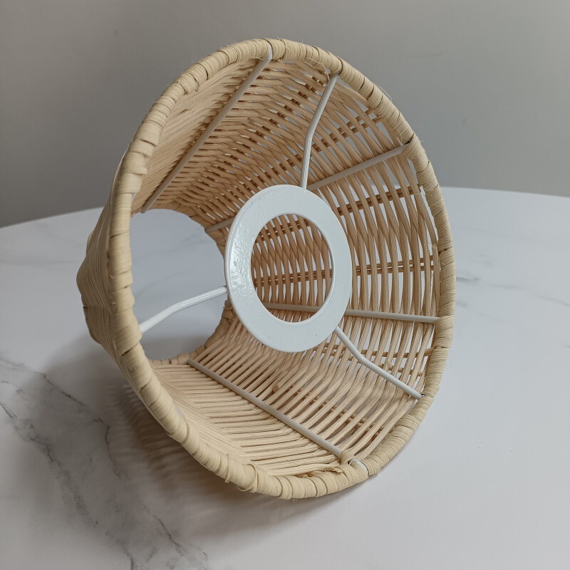 Factory Hot-Selling E27 Table Lampshade, Hand-Woven Lampshade Suitable for Various DIY Table Lamps, Real Rattan Woven Lampshade