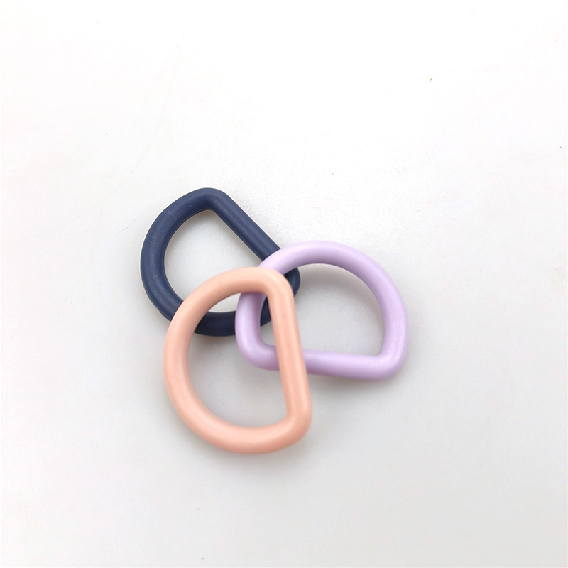 Nuevo anillo semicircular de plástico POM color macarrón con forma de D para arnés de mascotas y cinturón, conexión sin costuras, hebilla en forma de D.