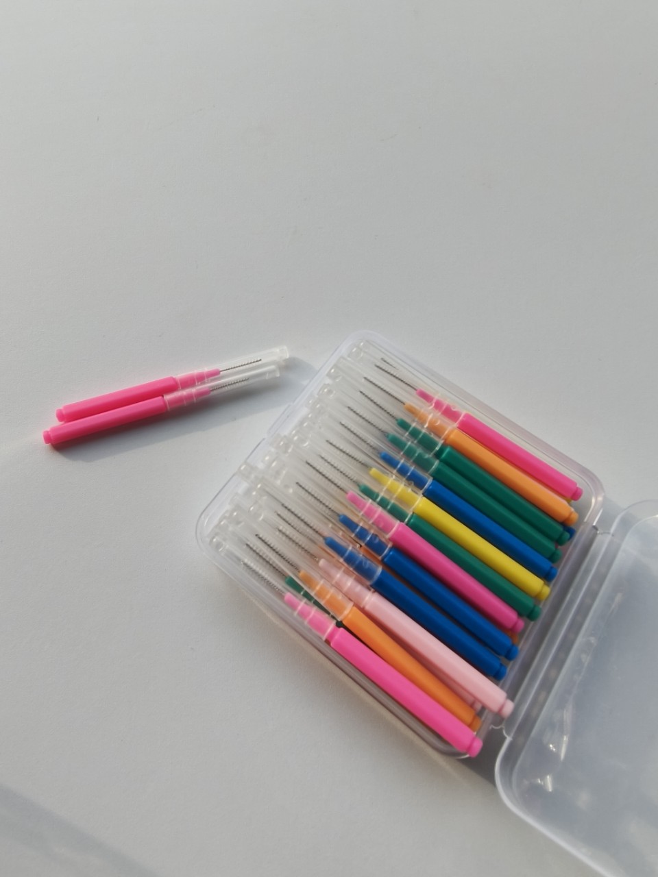 50 cables de acero en caja I-type cepillo de dientes cepillo de costura cepillo de alambre de nylon cepillo de limpieza profunda tipo lápiz oral