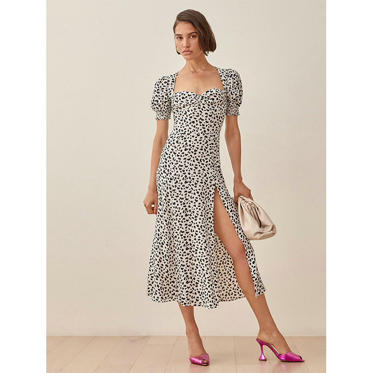 120 # Ref Rayon Floral Dress 2021 Summer New Style One-Piece Drop Shipping French European and American Women's Clothing Square Neck 120 # Ref Rayon Floral Dress 2021 Summer New Style One-Piece Drop Shipping French European and American Women's Clothing Square Neck