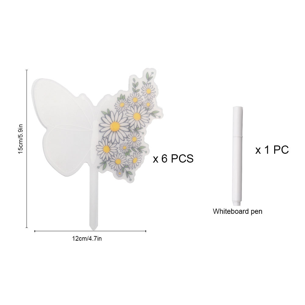 Simple Acrylic Flower Plant Potted Garden Marker Butterfly Field Cutting display picture 2