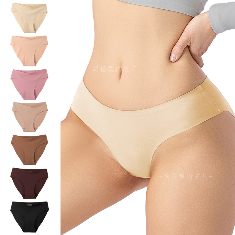 European and American Foreign Trade Mid-Waist Briefs, Fashionable Seamless Sports Brazilian Underwear, Cross-Border Women's Large Size Fitness Cross-Border