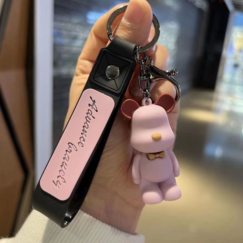 创意卡通北欧暴力熊领结熊钥匙扣汽车钥匙挂件汽车包包钥匙圈挂饰|undefined