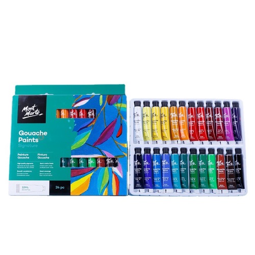 Montmartre gouache paint set factory direct sale 12ml children's watercolor acrylic painting tools 24 colors gouache paint