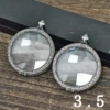 French conch gemstone 3.5 antique silver double sided