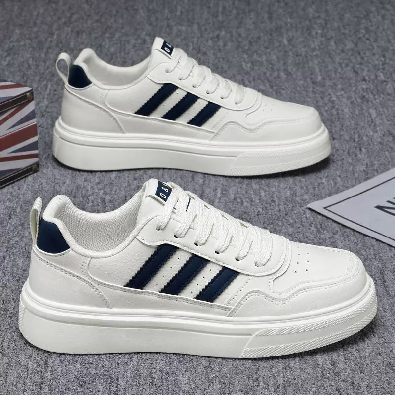 Мужская обувь 2025 новая весенняя кожаная лапша дикая приливная обувь износостойкая спортивная досуговая обувь высокого класса кожаная противоскользящая дизайн доска обувь