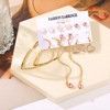 Brand retro chain, earrings, set, simple and elegant design