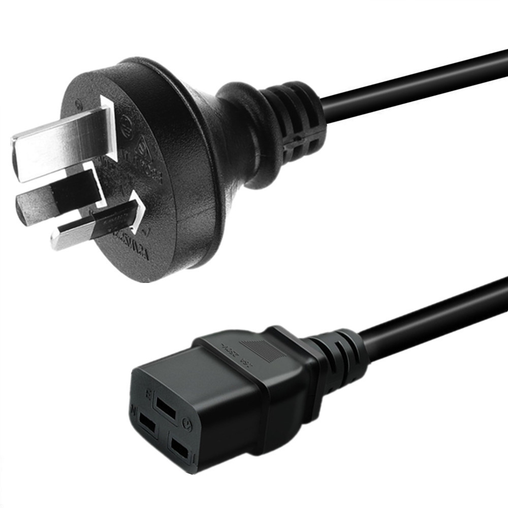 直销澳大利亚三芯插头品字尾电源线澳规梅花尾 插头转15AC19