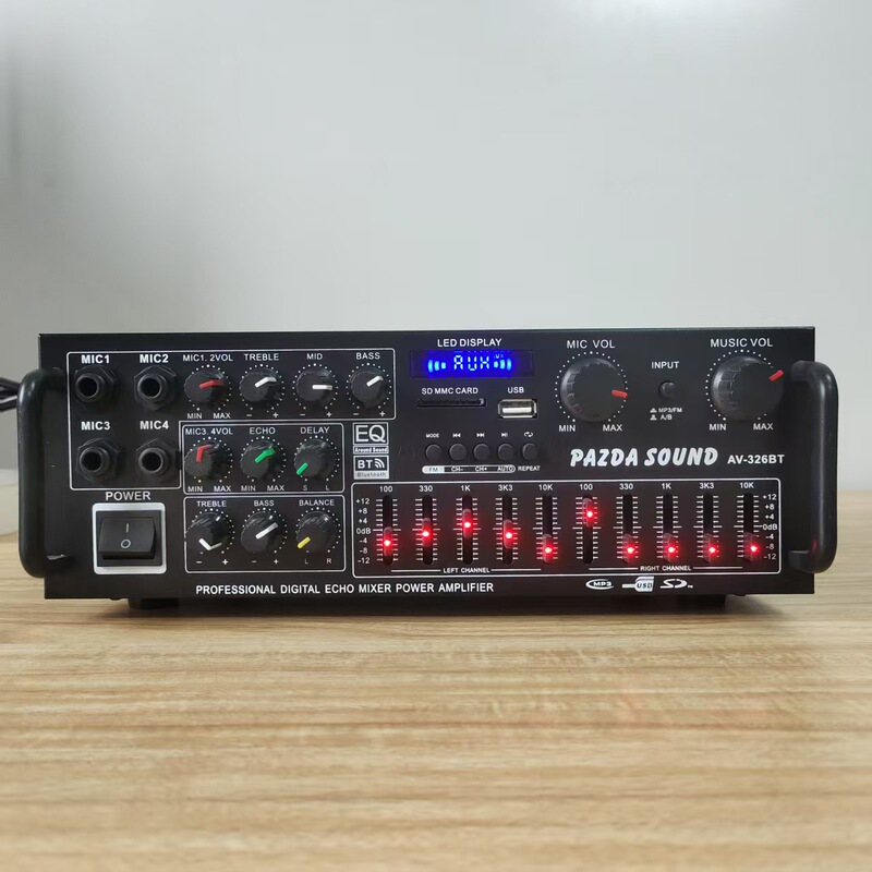 High-Power Household Amplifier 12V/220V Bluetooth Eq Equalizer Car Outdoor Karaoke Dual-Purpose Amplifier Wholesale High-Power Household Amplifier 12V/220V Bluetooth Eq Equalizer Car Outdoor Karaoke Dual-Purpose Amplifier Wholesale