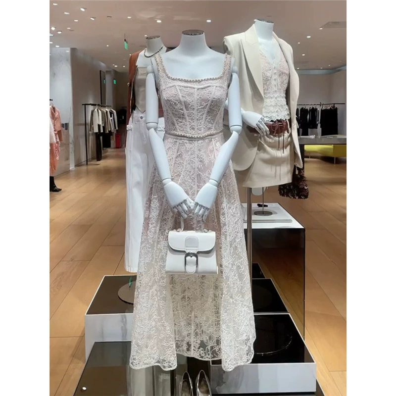 YT414989 Летний темперамент носить кружевной жилет юбка платье 2025 летнее платье супер огонь новая женская одежда в этом году