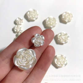 巴洛克仿珍珠直孔玫瑰花 diy手工材料头饰发夹珠光饰品配件奶油胶