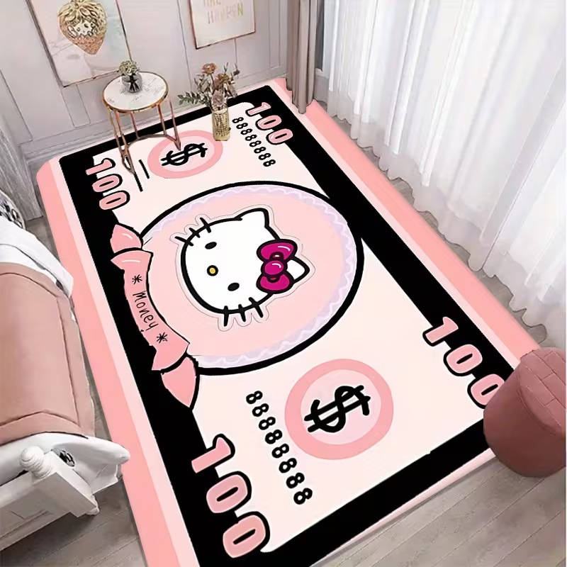 Caricatura encantadora hellokitty habitación alfombra de la cama resistente a la suciedad a prueba de polvo fácil de cuidar alfombra decoración de la sala de estar