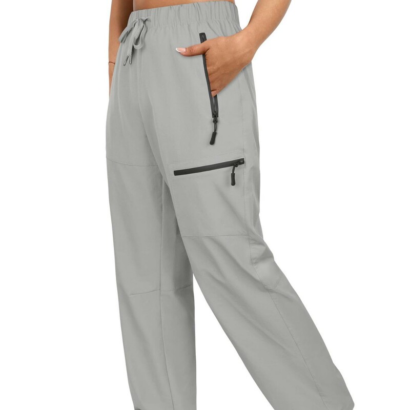 Cross-Border Women's Hiking Cargo Pants, Quick-Dry Lightweight Jogging Pants with Multiple Zip Pockets, Adjustable Cuffs, Travel-Friendly