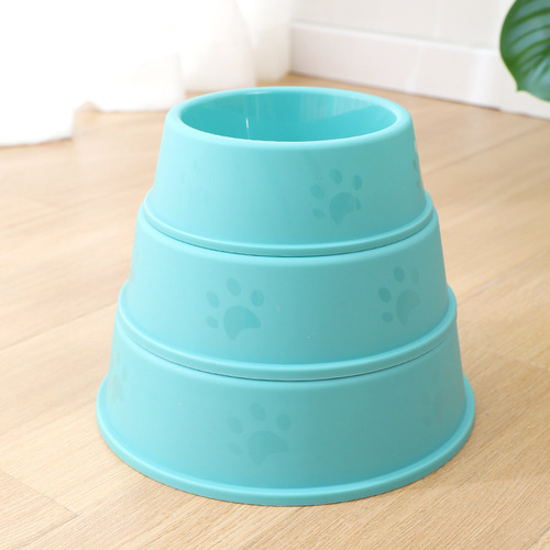 Pipi Tao Matte-Finish Paw-Print Pet Single Bowl, Available in Multiple Sizes—Solid-Color Pet Bowls for Dogs and Cats, Wholesale Price