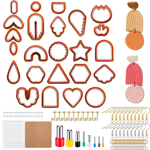 142-piece polymer clay cutter set, plastic earring mold, stone plastic polymer clay DIY hand-making tools