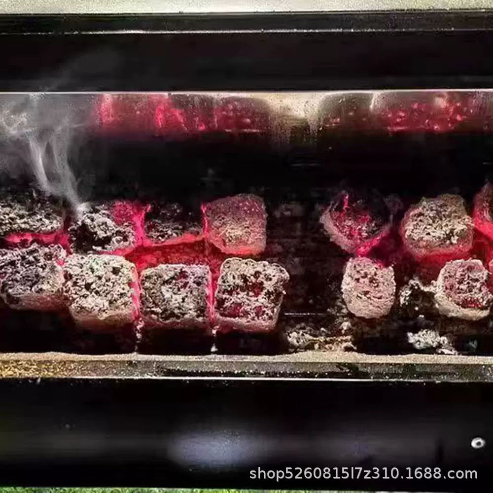 高品质方块速燃炭厂家直销纯苹果木烧烤木炭燃烧时间长