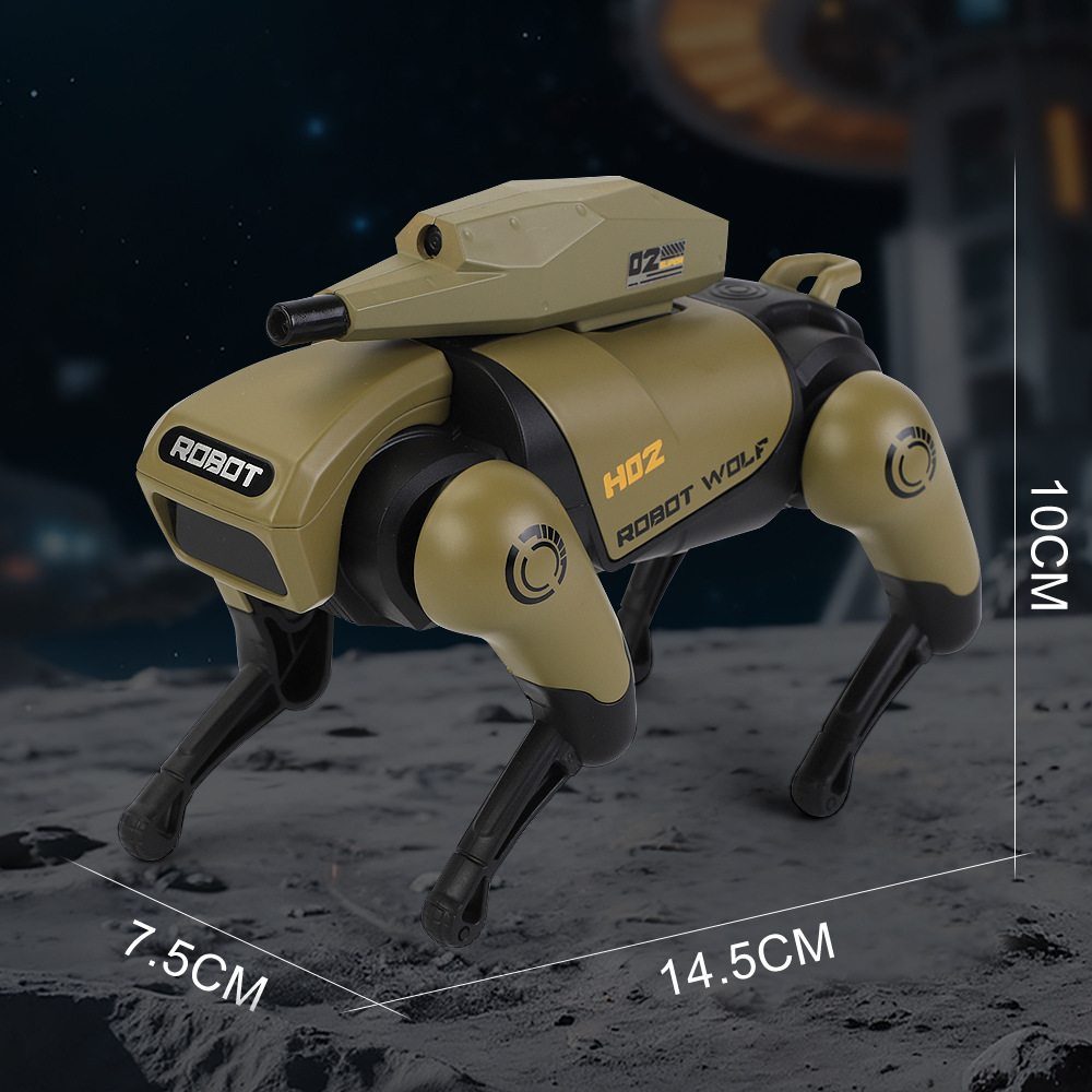 Simulación pequeña máquina de caminar lobo aleación eléctrica juguete de niño luz efecto de sonido chatarra robot explosivo