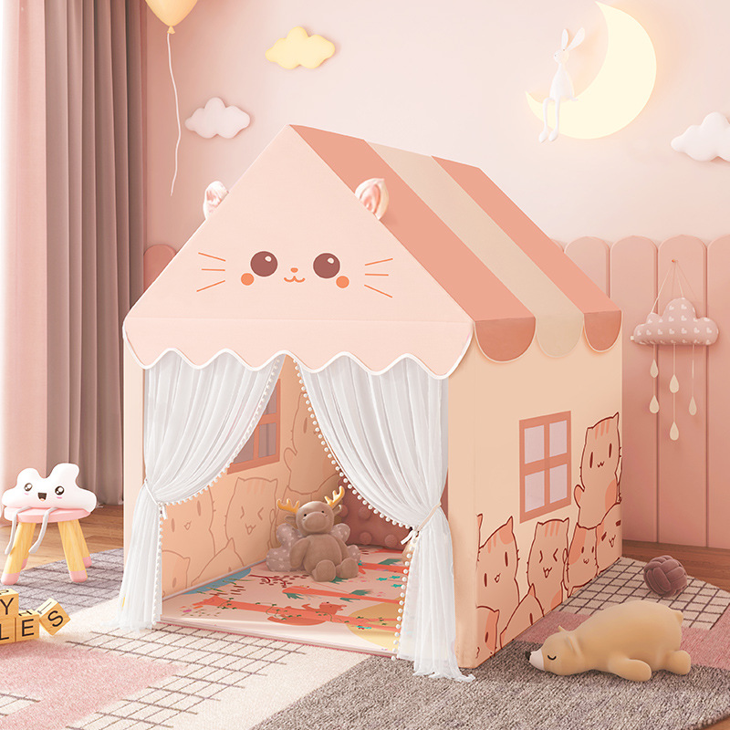 Gatos infantiles juegos de madera sólida en el interior castillo cama separada juguetes para niños y niñas al por mayor