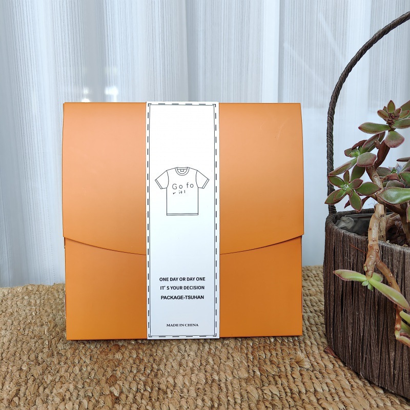 牛皮纸盒衬衫T恤服装包装盒牛皮袋礼物盒茶饼盒可印logo