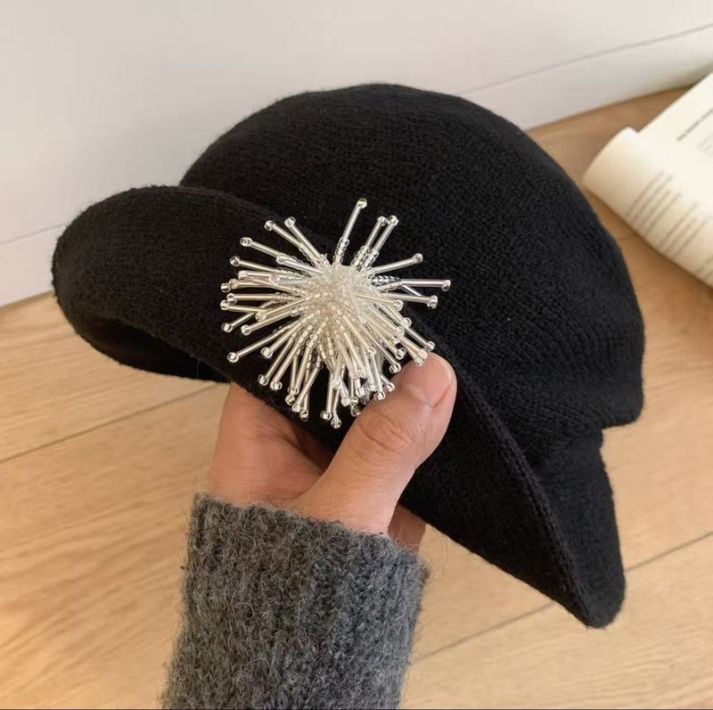 批发翻边毛呢渔夫帽女秋冬韩版显脸小百搭水桶帽法式大头围礼帽子|undefined