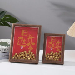 金元宝DIYフォトフレーム飾り、友人への贈り物、開店祝い、新築祝い、開運ギフト、リビングやオフィスデスクの装飾画額