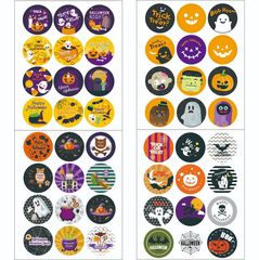 万聖専用シールはハロウィーンのコウモリのシールに蜘蛛の巣のステッカーを貼っています。
