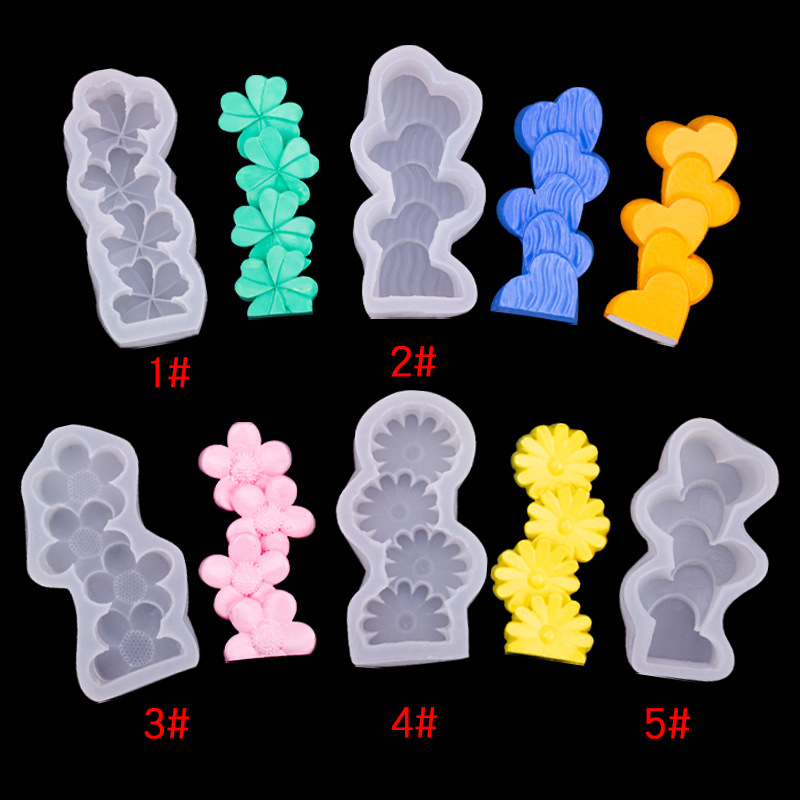 Amor flor trébol Margarita vela aromaterapia jabón hecho a mano molde de yeso DIY fondant decoración del chocolate