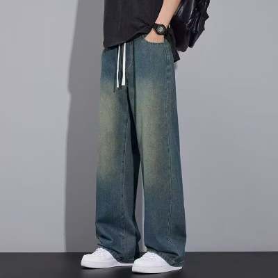 Herren Jeans In Schwarz Regular Fit Gerade Schnitt Hose_voghion.com