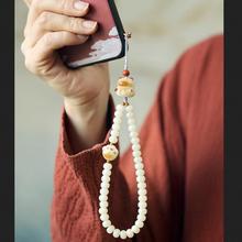 天然菩提根手机挂链挂绳可爱炭烧猫爪吊坠女文艺创意饰品挂件