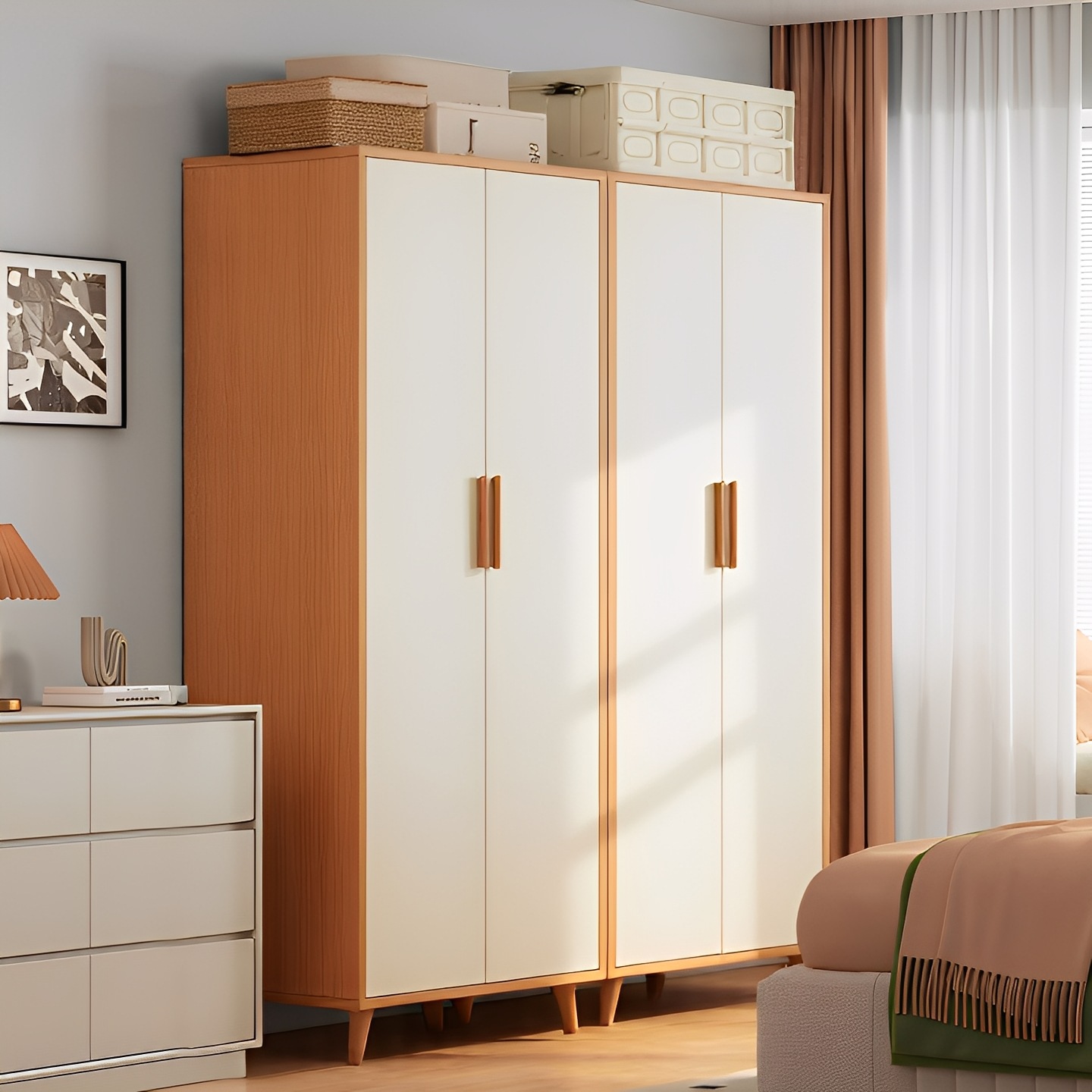 Armario doméstico dormitorio 2025 nuevo armario simple armario de ropa armario de ropa armario de almacenamiento de ropa a prueba de polvo