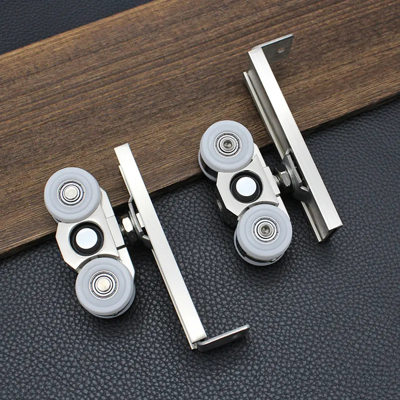 Personalizado conjunto completo de puertas de madera pista polea puerta deslizante polea puerta deslizante hardware rodamiento de nylon silencioso polea