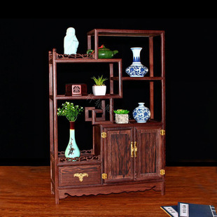 Chicken Wing Wood Small Antique Rack Solid Wood Chinese Partition Cabinet Redwood Duobao Pavilion Antique Rack Storage Rack Tea Collection Yukang