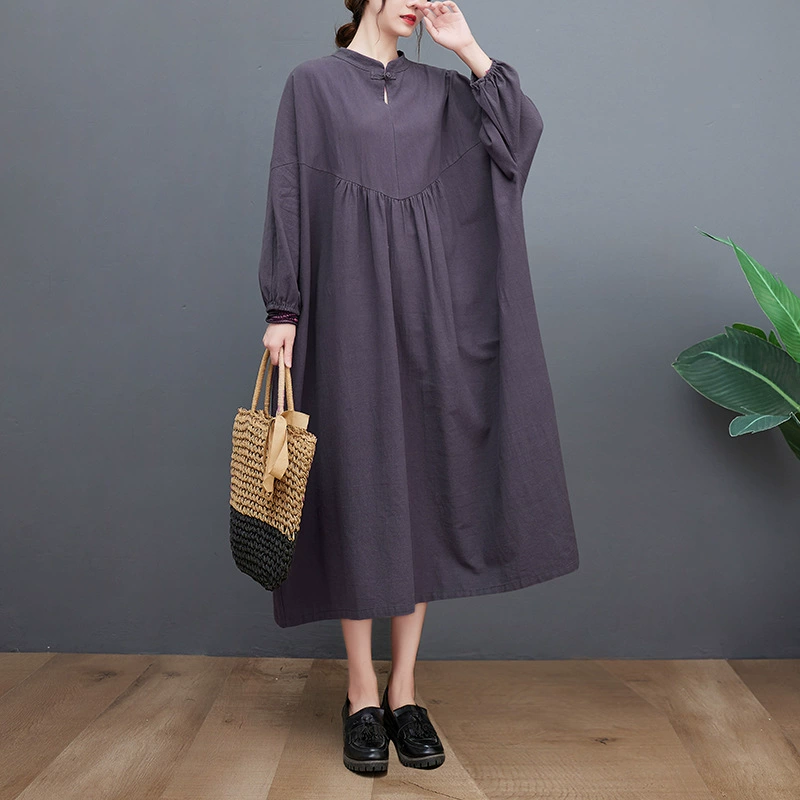 Spring solid retro long-sleeve, oversize, fitted