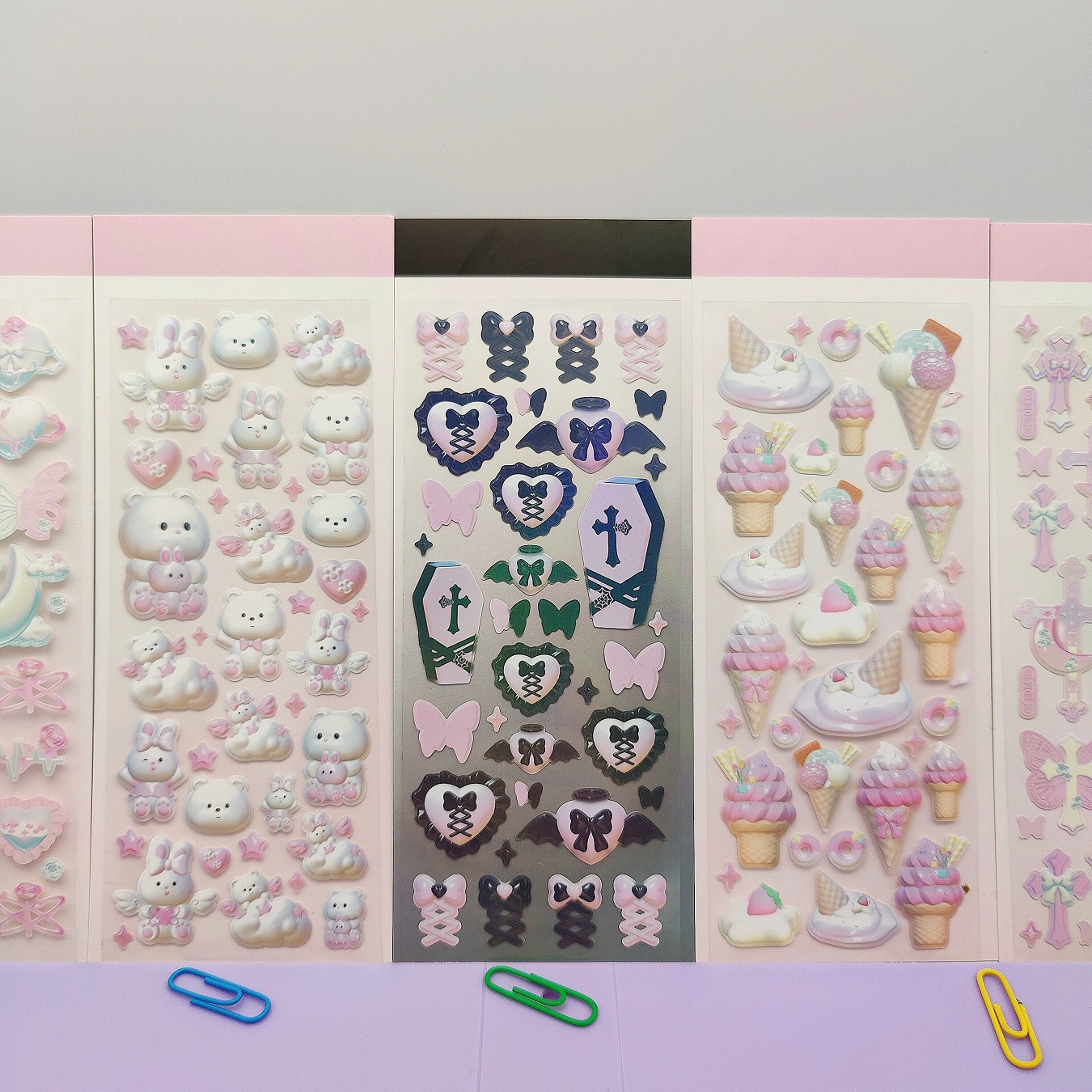 3D наклейка (Xingyue) милая cartoon пайетка карта, 6,7×16,5 см, 5 дизайнов, упакована в OPP