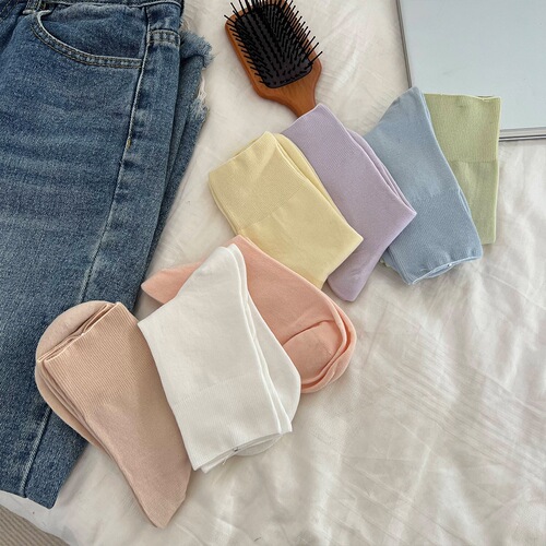 Socks for women summer cotton boneless confinement socks Japanese thin sweat-absorbent and breathable pure cotton loose mouth mid-tube socks
