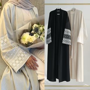2024 Aliexpress Dubai Middle East Turkey Dubai Embroidery Elegant Cardigan Robe Ln812