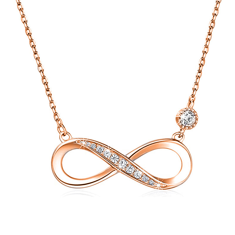Fixed Recruiting Niche Simple Collarbone Necklace Love Endless Valentine's Day Girlfriend Gift Eternal Symbol Exquisite Necklace Fixed Recruiting Niche Simple Collarbone Necklace Love Endless Valentine's Day Girlfriend Gift Eternal Symbol Exquisite Necklace