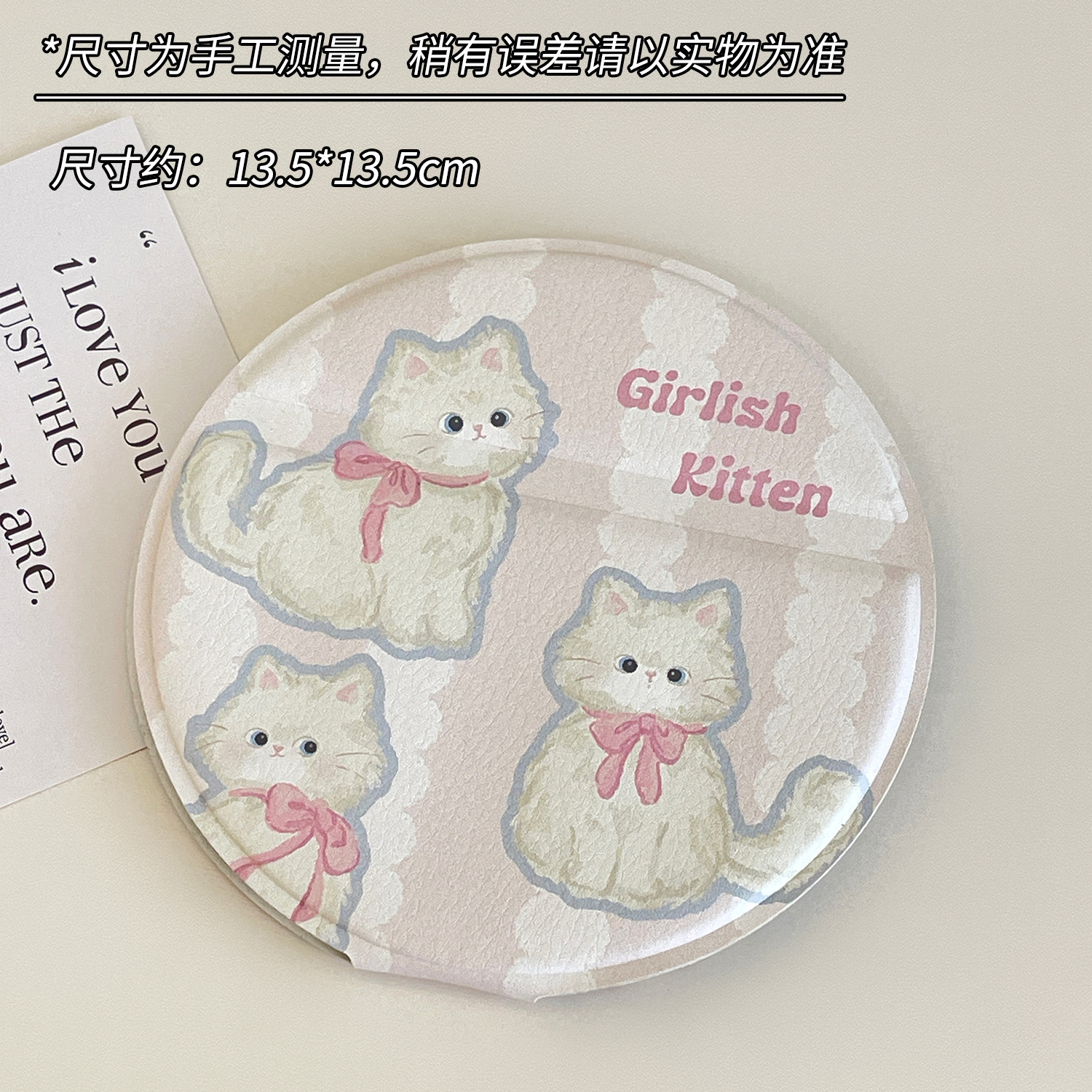 Espejo pequeño espejo portátil portátil espejo de maquillaje plegable escritorio escritorio lindo dormitorio de estudiantes espejo de tocador redondo mujer