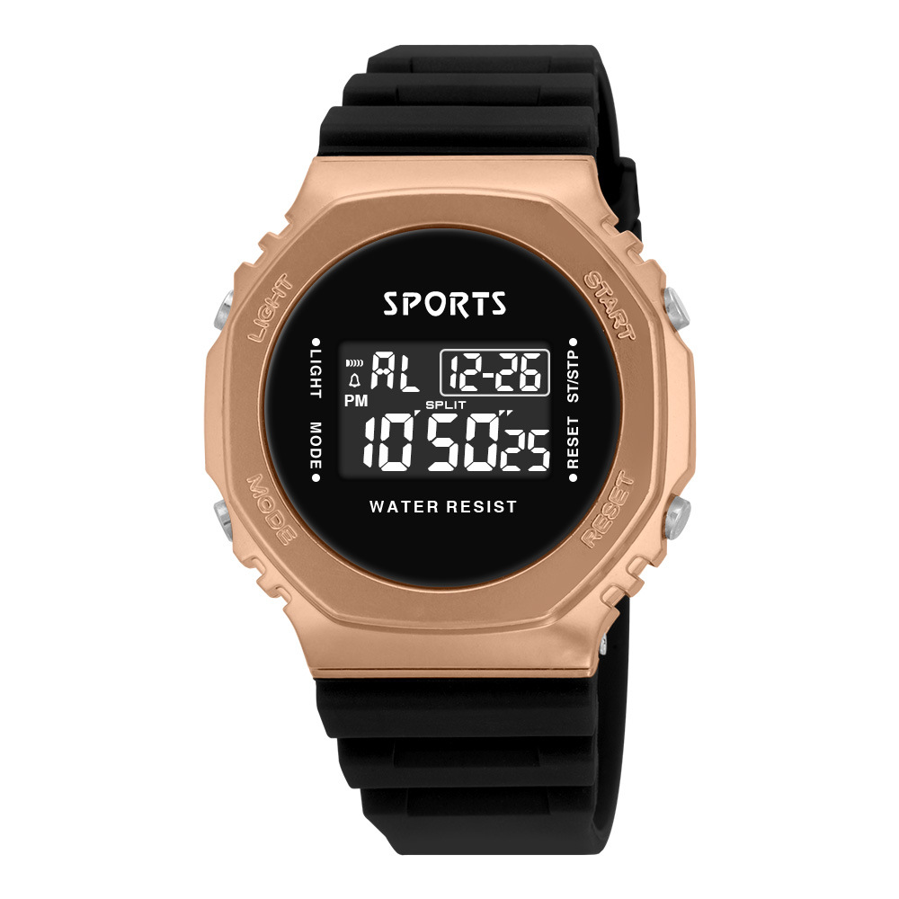 Moda para estudiantes masculinos y femeninos, reloj electrónico de alarma de cronometraje deportivo al aire libre, fábrica de relojes electrónicos luminosos multifuncionales al por mayor